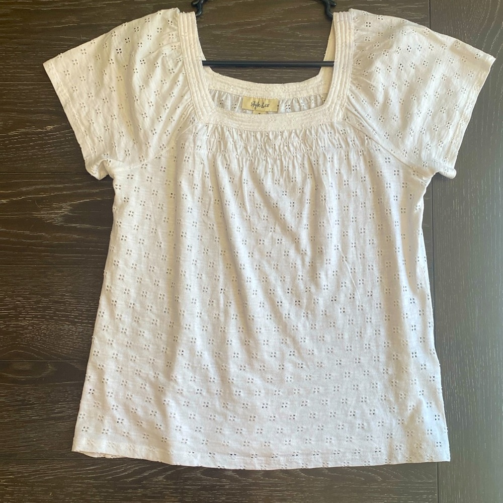Style & Co white blouse